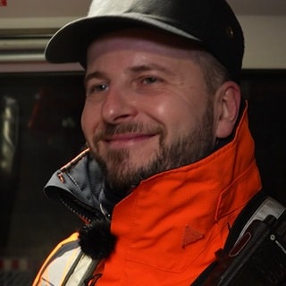 Lokrangierführer Adam Gonet in der Nachtschicht